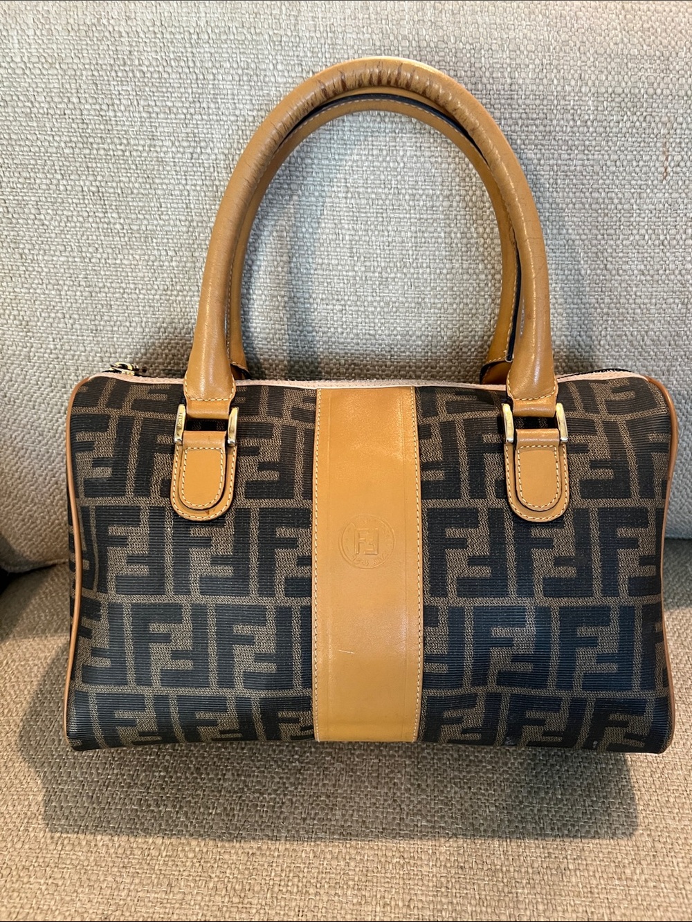 Vintage Fendi Zucca FF Monogram Boston Bag